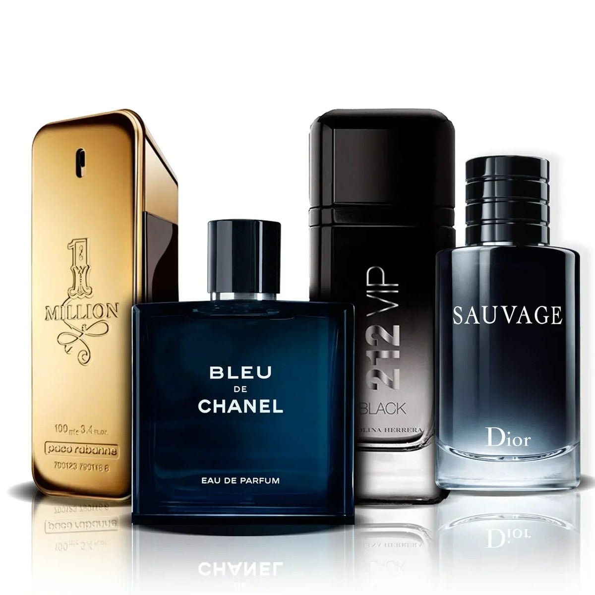 Set de 4 parfumuri | One Million, Bleu de Chanel, 212 Vip Black și Sauvage (100 ml)