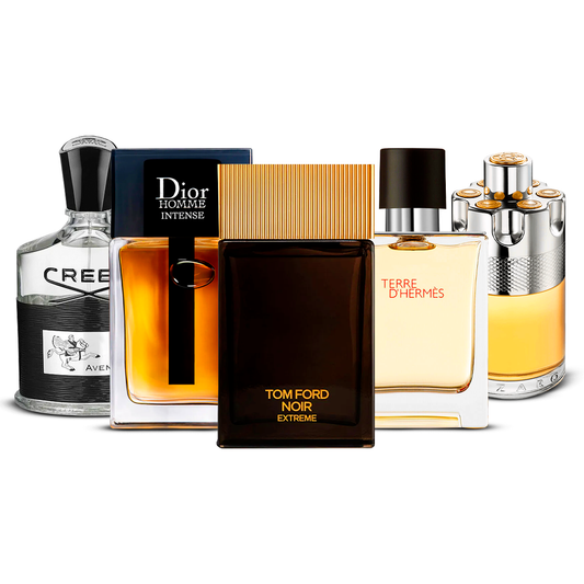 Set de 5 parfumuri – Creed Aventus, Dior Homme Intense, Tom Ford Noir Extrême, Terre d'Hermès și Azzaro Wanted [100 ml fiecare]
