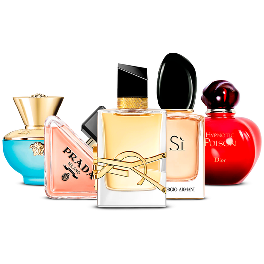 Set de 5 parfumuri – Versace Dylan Turquoise, Prada Paradoxe, Yves Saint Laurent Libre, Giorgio Armani Sì și Dior Hypnotic Poison [100 ml fiecare]