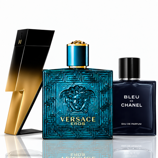 Set de 3 parfumuri | Bad Boy Extreme, Blue de Chanel, Eros Versace - 100ml