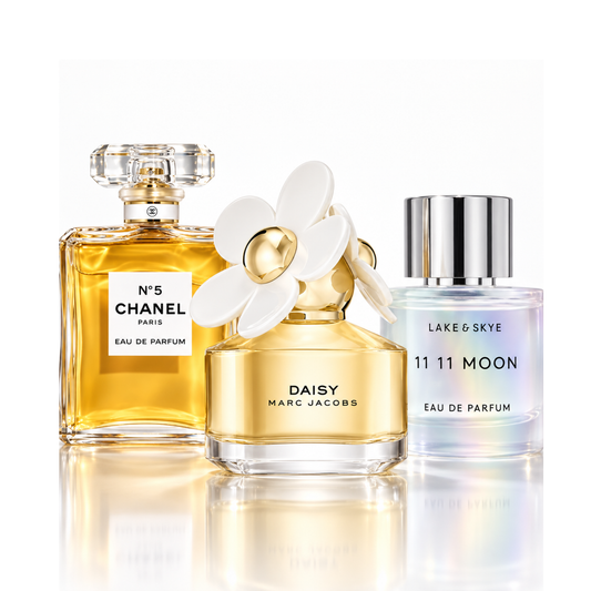 Set de 3 parfumuri | Chanel N°5 Eau de Parfum – 100 ml | Daisy Marc Jacobs Eau de Toilette – 100 ml | 11 11 Moon Lake & Skye Eau de Parfum – 50 ml