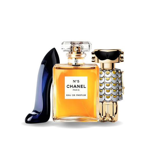Set de 3 parfumuri | GOOD GIRL, Chanel Nº5, FAME 100 ml