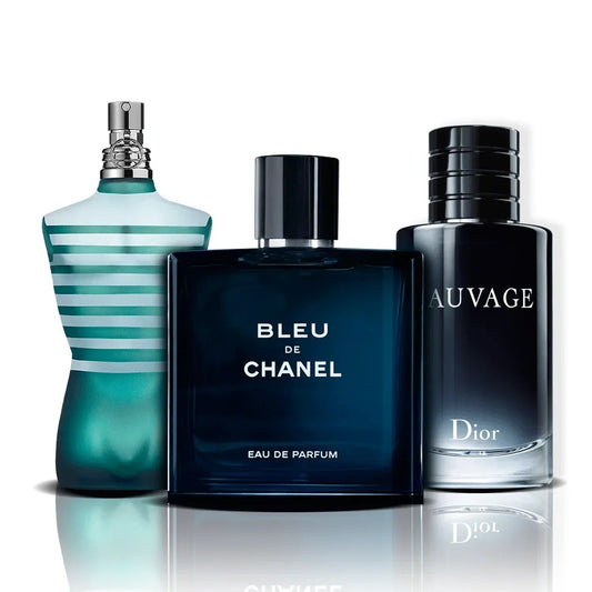 Set de 3 parfumuri | Le Male, Bleu de Chanel și Sauvage (100 ml)