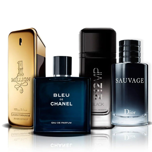 Set de 4 parfumuri | One Million, Bleu de Chanel, 212 Vip Black și Sauvage (100 ml)
